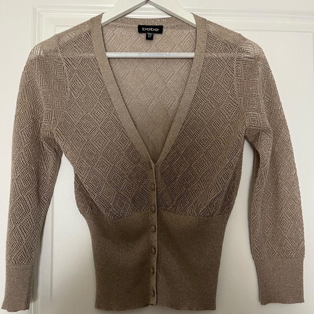 Vintage Bebe Champagne Cropped Cardigan